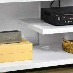 HOMCOM TV-Lowboard Fernsehschrank TV Schrank Mit Modernem Design Fernsehtisch Sideboard Mit Schublade Und Offene Regal Bis Zu 45 Zoll Weiß 135 X 35 X 41,7 Cm -Homcom 6bca6ecc5f1a1f0360601ad2b8b6bfd5