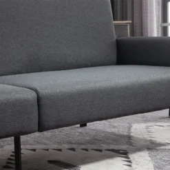 HOMCOM Schlafsofa Klappsofa 2-Sitzer Stoffsofa Bettsofa Sofa Mit Schlaffunktion Sofagarnitur Leinen-Touch Stahl Grau 214 X 94 X 81 Cm -Homcom 6c4e7f69d19736f92e29c23a45cfacf6