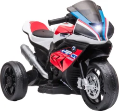 HOMCOM Kinder Elektro-Motorrad Kindermotorrad 6V Elektrofahrzeug Elektro-Dreirad Kinderfahrzeug Mit 3 Musikmodi 2,5km/h Elektromotorrad Für Kinder Ab 18 Monaten PP Metall Rot 82,5 X 42 X 54 Cm