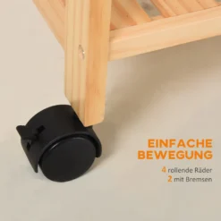 HOMCOM Küchenwagen, Küchenrollwagen, Servierwagen Mit Ablage, Abnehmbares Tablett Kiefer Weiß+Natur 40 X 30 X 76 Cm -Homcom 6faa7c19d2f6be43a49bd7016037ff5e