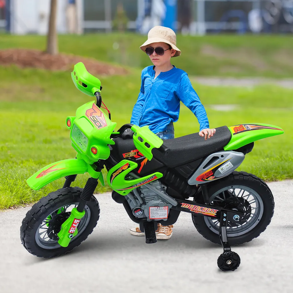 HOMCOM Kinderauto Kinderwagen Elektroauto Kinderfahrzeug Kindermotorrad Quad Elektroquad Kinderquad Elektromotorrad (Motorrad/grün) 5 HOMCOM Kinderauto Kinderwagen Elektroauto Kinderfahrzeug Kindermotorrad Quad Elektroquad Kinderquad Elektromotorrad (Motorrad/grün) – Bild 3