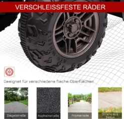 HOMCOM Elektro Kinderquad, Elektro-Quad Mit LED Und Musik, Elektroauto, Kinderfahrzeug Für Kinder Ab 3 Jahren, Kindermotorrad, Schwarz+Rot, 88 X 45 X 50 Cm -Homcom 7286f4346bbffe7dc0c7b25db6ebedfc