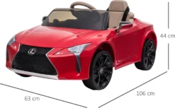 HOMCOM Kinderauto Von Lexus Kinderfahrzeug Elektroauto Mit MP3 Licht Musik Kunststoff Metall Rot 106x63x44 Cm -Homcom 72b3cccba18b6158b14acbb80e5ee54b