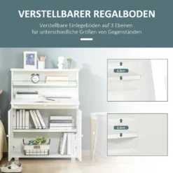 HOMCOM Sekretär Schreibtisch Kommode Schreibkommode Klappensekretär Platzsparender Computertisch Mit Schrank Weiß 82 X 38,5 X 107 Cm -Homcom 73309751d7d766474209d4a8ff181373