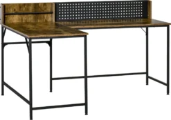 HOMCOM Computertisch Eckschreibtisch L-Form Arbeitstisch Platzsparender Gaming PC Workstation Für Home-Office Industriedesign Metall Rustikales Braun 165 X 110 X 95 Cm 14 HOMCOM Computertisch Eckschreibtisch L-Form Arbeitstisch Platzsparender Gaming PC Workstation Für Home-Office Industriedesign Metall Rustikales Braun 165 X 110 X 95 Cm -Homcom 734f5eb982429dd4d5d3281ad2cc29c2