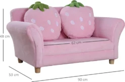 HOMCOM Kindersofa Kindersessel Sofa Couch Kinder Stuhl Kinderzimmer Softsofa Doppelsofa Einzelsofa(Erdbeersofa) -Homcom 76309521a0ab568dfcf6b28763297ecc