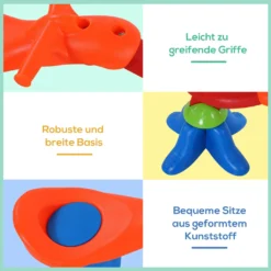 HOMCOM Kinder Gartenwippe 360° Drehbare Wippe Karussellwippe Für 3-8 Jahre Kunststoff Mehrfarbig 126 X 39,5 X 66 Cm -Homcom 76a85e833485cb79020b2f62f69aeb0a