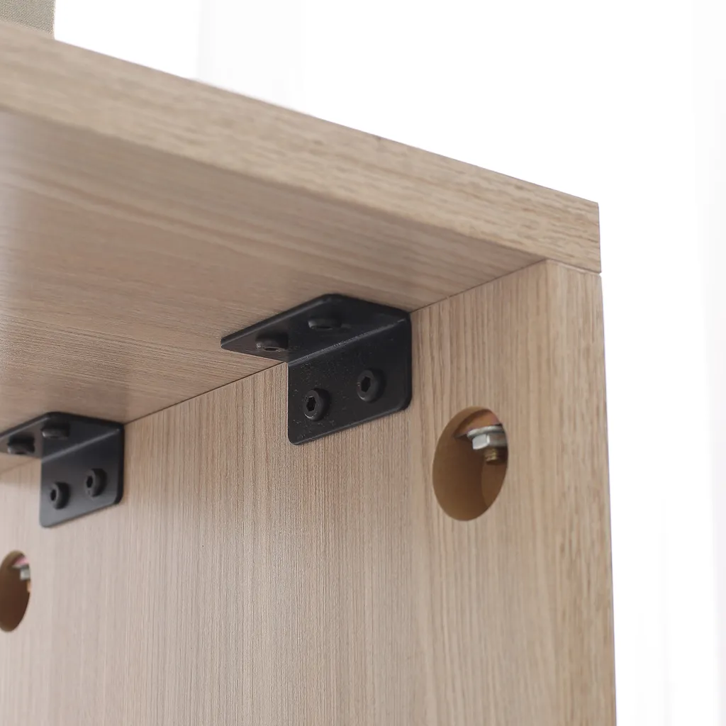 HOMCOM Eckschreibtisch, 360° Drehbarer Arbeitstisch, L-förmiger Schreibtisch Mit Schrank Und Schubladen, Computertisch, Platzsparender Bürotisch, Weiß+Eiche, 118 X 97 X 75 Cm 9 HOMCOM Eckschreibtisch, 360° Drehbarer Arbeitstisch, L-förmiger Schreibtisch Mit Schrank Und Schubladen, Computertisch, Platzsparender Bürotisch, Weiß+Eiche, 118 X 97 X 75 Cm – Bild 7