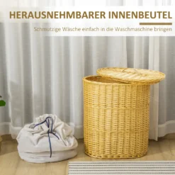 HOMCOM Wäschekorb Aus Weide Weidenrute Wäschebox Wäschesammler Geflochten Mit Deckel Natur 100L 51 X 38 X 57 Cm 14 HOMCOM Wäschekorb Aus Weide Weidenrute Wäschebox Wäschesammler Geflochten Mit Deckel Natur 100L 51 X 38 X 57 Cm -Homcom 77321e1487af9b90a20eaa2e2244836d