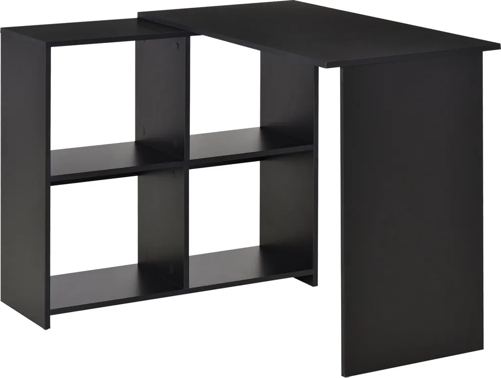 HOMCOM Eckschreibtisch Schreibtisch L-förmiger Schreibtisch Computertisch PC Laptop-Spieltisch Winkel Staufach Büro Schwarz 100 X 90 X 75 Cm 3 HOMCOM Eckschreibtisch Schreibtisch L-förmiger Schreibtisch Computertisch PC Laptop-Spieltisch Winkel Staufach Büro Schwarz 100 X 90 X 75 Cm