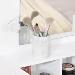 HOMCOM Schminktisch Kosmetiktisch Mit LED Spiegel Schublade 3 Ablagefächern Weiß 70 X 40 X 160 Cm -Homcom 7837888962763623dcd36b2544c7cba1