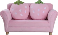 HOMCOM Kindersofa Kindersessel Sofa Couch Kinder Stuhl Kinderzimmer Softsofa Doppelsofa Einzelsofa(Erdbeersofa) -Homcom 792b01432018cda5db998a2dc40b5015