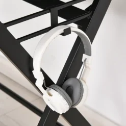 HOMCOM Gaming-Tisch Schreibtisch Mit Kopfhörerhaken Computertisch Stahl + MDF Schwarz 120 X 60 X 90 Cm 21 HOMCOM Gaming-Tisch Schreibtisch Mit Kopfhörerhaken Computertisch Stahl + MDF Schwarz 120 X 60 X 90 Cm -Homcom 7a0f568d25f69085c10f13f1cb09083f