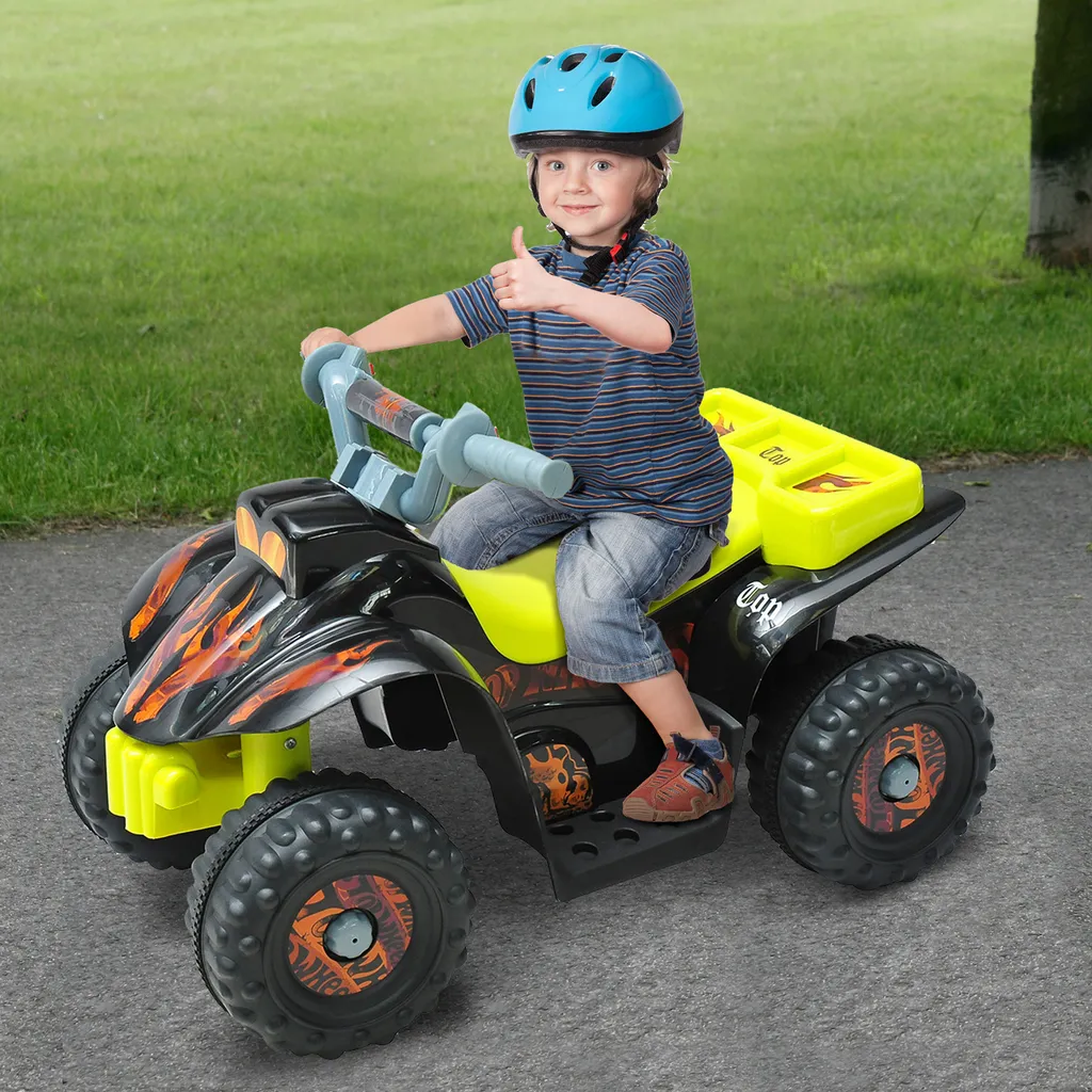 HOMCOM Kinderauto Kinderwagen Elektroauto Kinderfahrzeug Kindermotorrad Quad Elektroquad Kinderquad Elektromotorrad (Elektroquad/gelb-schwarz) 4 HOMCOM Kinderauto Kinderwagen Elektroauto Kinderfahrzeug Kindermotorrad Quad Elektroquad Kinderquad Elektromotorrad (Elektroquad/gelb-schwarz) – Bild 2