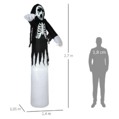 HOMCOM Halloween Deko Geister Skelett Aufblasbares Gespenst Mit Weißen LEDs Geist Halloween Lichter Mit Gebläse 140 X 105 X 270 Cm 13 HOMCOM Halloween Deko Geister Skelett Aufblasbares Gespenst Mit Weißen LEDs Geist Halloween Lichter Mit Gebläse 140 X 105 X 270 Cm -Homcom 7aa395ac7fd292dbba3beb21ef8b1e04