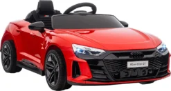 HOMCOM Kinder Elektroauto, Kinderauto Mit 2,4G Ferbedienung, Kinderfahrzeug Mit Hupe & Musik & Scheinwerfer, Elektrofahrzeuge Für Kinder Ab 3 Jahre, Rot