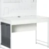 HOMCOM Computertisch Schreibtisch Mit 2 Schubladen Notizgitter Stofftasche Arbeitstisch Bürotisch Laptop Stahl Spanplatte Weiß+Grau 110 X 58,5 X 127 Cm -Homcom 7bc1d509ba1ae10d26385fef94beb9f6