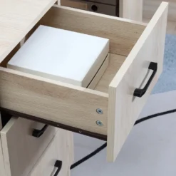 HOMCOM Schreibtisch Computertisch Bürotisch Arbeitstisch Regal Mit 3 Schubladen Regale Natur 120 X 49 X 72 Cm -Homcom 7fbcc4e92799bc83da6366102c26aaf9