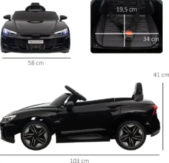HOMCOM Kinder Elektroauto, Kinderauto Mit 2,4G Ferbedienung, Kinderfahrzeug Mit Hupe & Musik & Scheinwerfer, Elektrofahrzeuge Für Kinder Ab 3 Jahre, Schwarz -Homcom 83e5abbe90fe35a260373d13d56aa626