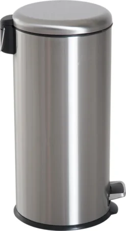 HOMCOM Treteimer Mit Inneneimer Pedal-Mülleimer Klappdeckel Abfallsammler Edelstahl Silber 30L -Homcom 847c1673264a809d654e75d065a12473