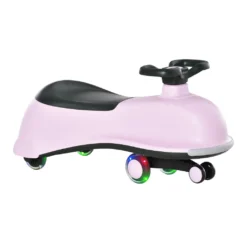 HOMCOM Rutscherauto Bobbycars Rutscher Kinderfahrzeug 5 PolyurethanBlitzräder Kinderauto Mit Aufbewahrungsbox Für Kinder Von 18 Bis 48 Monaten Rosa+Schwarz 77x34x35 Cm