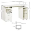 HOMCOM Computertisch Schreibtisch Bürotisch Home Office Reichlich Stauraum 2 Schubladen Druckregal Weiß 120 X 55 X 85 Cm -Homcom 8602b7b22682bbfe6d8f9abca16f7d67