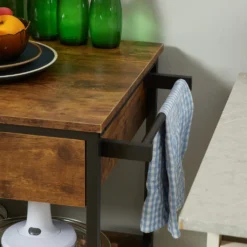 HOMCOM Küchenwagen Auf Rollen, Servierwagen Mit 2 Schubladen Und 2 Regalen, Küchentrolley Mit Arbeitsplatte, Rollwagen, Beistellwagen Im Industriedesign, Braun+Schwarz, 100 X 50 X 93 Cm 16 HOMCOM Küchenwagen Auf Rollen, Servierwagen Mit 2 Schubladen Und 2 Regalen, Küchentrolley Mit Arbeitsplatte, Rollwagen, Beistellwagen Im Industriedesign, Braun+Schwarz, 100 X 50 X 93 Cm -Homcom 86602a7fb8abca3f63847ce7eb60da76