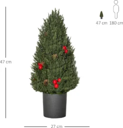 HOMCOM Weihnachtsbaum 50 Cm Christbaum Zypressen-Weihnachtsbaum Mit 7 Roten Beeren Und 6 Tannenzapfen Kunsttanne 170 Zweige Für Tisch Und Schreibtisch PVC PE Grün Ø27 X 47 Cm 17 HOMCOM Weihnachtsbaum 50 Cm Christbaum Zypressen-Weihnachtsbaum Mit 7 Roten Beeren Und 6 Tannenzapfen Kunsttanne 170 Zweige Für Tisch Und Schreibtisch PVC PE Grün Ø27 X 47 Cm -Homcom 8712024813e5e313069ffbb45174c2a7