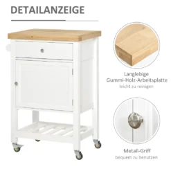 HOMCOM Küchenwagen Küchenrollwagen Servierwagen Mit Einer Schublade Geschlossenen Schrank Regalboden Und Handtuchhalter 4 Lenkrollen MDF Gummiholz Weiß+Eiche 63,5 X 40 X 90 Cm 15 HOMCOM Küchenwagen Küchenrollwagen Servierwagen Mit Einer Schublade Geschlossenen Schrank Regalboden Und Handtuchhalter 4 Lenkrollen MDF Gummiholz Weiß+Eiche 63,5 X 40 X 90 Cm -Homcom 8d77c51598615b73002b4a346ee69623