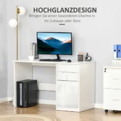 HOMCOM Schreibtisch Computertisch Mit 2 Schubladen Schrank Arbeitstisch Bürotisch Große Tischplatte Weiß 120 X 60 X 76 Cm 15 HOMCOM Schreibtisch Computertisch Mit 2 Schubladen Schrank Arbeitstisch Bürotisch Große Tischplatte Weiß 120 X 60 X 76 Cm -Homcom 8e35762ac14037dd217c0e71a87ae1d5