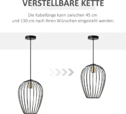 HOMCOM Pendelleuchte Hängeleuchte Hängelampe Modern Pendellampe Für Büro Wohnzimmer Esszimmer Metall Schwarz Ø26 X 130 Cm 12 HOMCOM Pendelleuchte Hängeleuchte Hängelampe Modern Pendellampe Für Büro Wohnzimmer Esszimmer Metall Schwarz Ø26 X 130 Cm -Homcom 8ed86b4fcf2b867e6f823ee9e569cf99