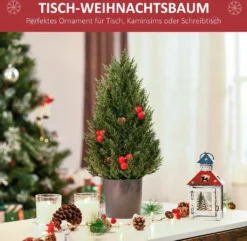 HOMCOM Weihnachtsbaum 50 Cm Christbaum Zypressen-Weihnachtsbaum Mit 7 Roten Beeren Und 6 Tannenzapfen Kunsttanne 170 Zweige Für Tisch Und Schreibtisch PVC PE Grün Ø27 X 47 Cm 15 HOMCOM Weihnachtsbaum 50 Cm Christbaum Zypressen-Weihnachtsbaum Mit 7 Roten Beeren Und 6 Tannenzapfen Kunsttanne 170 Zweige Für Tisch Und Schreibtisch PVC PE Grün Ø27 X 47 Cm -Homcom 8f673b3df9a1cf9addc595769a5a4c2b