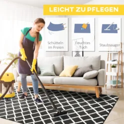 HOMCOM Flauschiger Teppich Kurzflor Anti-Rutsch Unterseite Für Wohnzimmer Schlafzimmer Modern Grau 160 X 230 Cm -Homcom 8f95d88f6f665c483dbef077d3ad6595