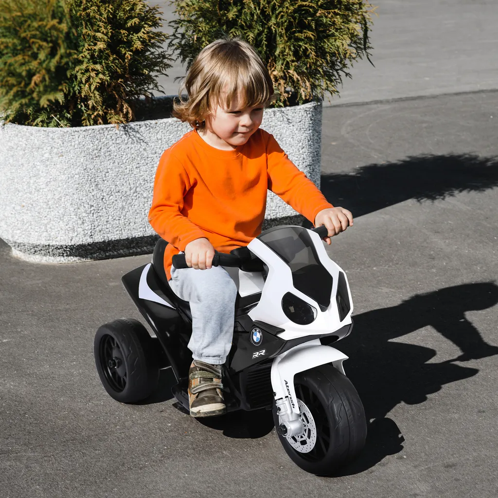 HOMCOM Elektro Kindermotorrad Kinderfahrzeug Lizensiert Von BMW S1000RR Elektro-Dreirad Mit Akku Stahl Schwarz 66 X 37 X 44 Cm 4 HOMCOM Elektro Kindermotorrad Kinderfahrzeug Lizensiert Von BMW S1000RR Elektro-Dreirad Mit Akku Stahl Schwarz 66 X 37 X 44 Cm – Bild 2