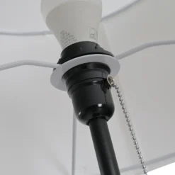 HOMCOM Stehlampe Stehleuchte Standleuchte E27, Stahl+Polyester, 37x37x152cm (Schwarz+Weiß) -Homcom 91a8f059a08e597cb76cc39728934a93