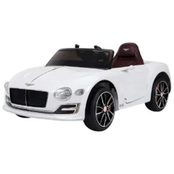 HOMCOM Kinderauto Kinderfahrzeug Elektroauto Bentley GT Mit Fernbedienung Kinder Weiß 108 X 60 X 43cm