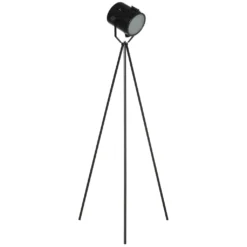 HOMCOM Stehlampe Vintage Design Standleuchte Retrodesign Tripod Stehleuchte Mit Ø15,5 Cm Lampenschirm 25W Für Schlafzimmer Esszimmer Sockel E27 Metall Schwarz Ø58 X 136 Cm