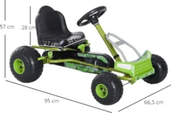 HOMCOM Kinder Go Kart Tretauto Tretfahrzeug Kinderfahrzeug Mit Verstellbarem Sitz Pedalfahrzeug Mit Handbremse Ab 3 Jahren Grün 95 X 66,5 X 57cm 13 HOMCOM Kinder Go Kart Tretauto Tretfahrzeug Kinderfahrzeug Mit Verstellbarem Sitz Pedalfahrzeug Mit Handbremse Ab 3 Jahren Grün 95 X 66,5 X 57cm -Homcom 931042425f9b935d651caf508812a345