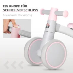 HOMCOM Kinder Laufrad Lauffahrrad Balance Bike 12-36 Monate Mit Verschleißfesten TPU-Rädern Erst Rutschrad Fahrzeug Geschenke Für Jungen/Mädchen Kleinkind Spielzeug PP TPR Rosa 60 X 24 X 37 Cm -Homcom 9347214f9bfd6620c3106cd897dd3890