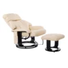 HOMCOM Relaxliege Mit Hocker 360°drehbarer Fernsehsessel Mit Liegefunktion Massagesessel Liegesessel Ergonomischer Stuhl Sessel PolyurethanCreme 76 X 80 X 102 Cm -Homcom 93886f7bb71147002ffa0b864e1f98c6