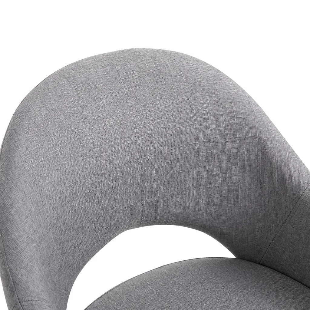 HOMCOM Esszimmerstuhl, Wohnzimmerstuhl, Bürostuhl, Polsterstuhl, Sessel Mit Armlehne, Leinen Stahl, Grau, 56 X 58,5 X 84,5 Cm 10 HOMCOM Esszimmerstuhl, Wohnzimmerstuhl, Bürostuhl, Polsterstuhl, Sessel Mit Armlehne, Leinen Stahl, Grau, 56 X 58,5 X 84,5 Cm – Bild 8