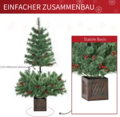 HOMCOM Künstlicher Weihnachtsbaum 1,8 M Christbaum Tannenbaum Mit Topf Und Deko PVC Metall Grün 90 X 90 X 180 Cm -Homcom 94949f1ecd59fde367dfeb7ec76454a6