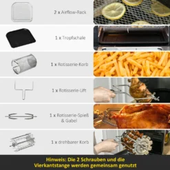 HOMCOM Heißluftfritteuse 11 L 1800W Mit 8 Menüs Zubehör Backofen Dehydrator Barbecue Für Gesundes ölfreies Fettarmes Kochen Stahl Schwarz 32 X 35,6 X 37,9 Cm 18 HOMCOM Heißluftfritteuse 11 L 1800W Mit 8 Menüs Zubehör Backofen Dehydrator Barbecue Für Gesundes ölfreies Fettarmes Kochen Stahl Schwarz 32 X 35,6 X 37,9 Cm -Homcom 94ae59076abb99712343491cc3b26a74