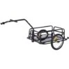 HOMCOM Fahrradanhänger Lastenanhänger 40 Kg Belastbarkeit Transportanhänger Handwagen Kupplung Klappbar Stahl Gummi Schwarz 155 X 71,5 X 77 Cm