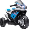 HOMCOM Kinder Elektro-Motorrad Kindermotorrad 6V Elektrofahrzeug Elektro-Dreirad Kinderfahrzeug Mit 3 Musikmodi 2,5km/h Elektromotorrad Für Kinder Ab 18 Monaten PP Metall Blau 82,5 X 42 X 54 Cm