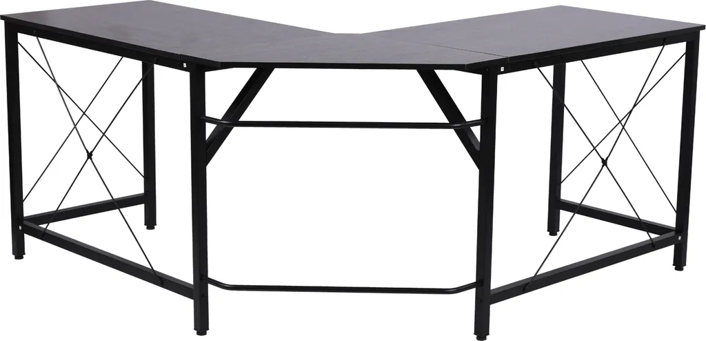 HOMCOM Computertisch Schreibtisch L-Form Eckschreibtisch Winkelschreibtisch MDF Schwarz 150 X 150 X 76 Cm 8 HOMCOM Computertisch Schreibtisch L-Form Eckschreibtisch Winkelschreibtisch MDF Schwarz 150 X 150 X 76 Cm – Bild 6