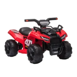 HOMCOM Mini Elektro-Quad Kinder Elektro ATV Kinderwagen Frontlicht Kinderfahrzeug Kindermotorrad Elektroquad Für 18-36 Monate Kinder Metall PP-Kunststoff Rot 70 X 42 X 45 Cm