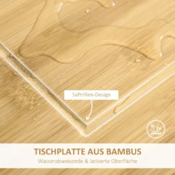 HOMCOM Küchenwagen Küchenrollwagen Servierwagen Mit Schublade Abnehmbares Tablett Bambus MDF Metall Weiß+Natur 58 X 37 X 83 Cm -Homcom 98e6140058505804a2309062b24b7424