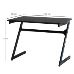 HOMCOM Computertisch Gaming Tisch PC Tisch Computer Ergonomisch Verstellbar Höhe Stahl MDF Schwarz 100L X 60B X 75H Cm 18 HOMCOM Computertisch Gaming Tisch PC Tisch Computer Ergonomisch Verstellbar Höhe Stahl MDF Schwarz 100L X 60B X 75H Cm -Homcom 999f7e0f28b82b4624246a83dbd6eb0a