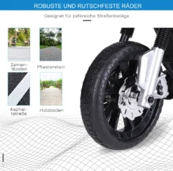 HOMCOM Kindermotorrad Kinder-Elektromotorrad Elektro-Motorrad Für Kinder 3-6 Jahren Licht Musik MP3 Elektrofahrzeug Mit Stützrädern Maximal 3 Km/h Metall + Kunststoff Blau 105 X 52,3 X 62,3 Cm -Homcom 99a26c13afb6562cba289527b3c3f56c